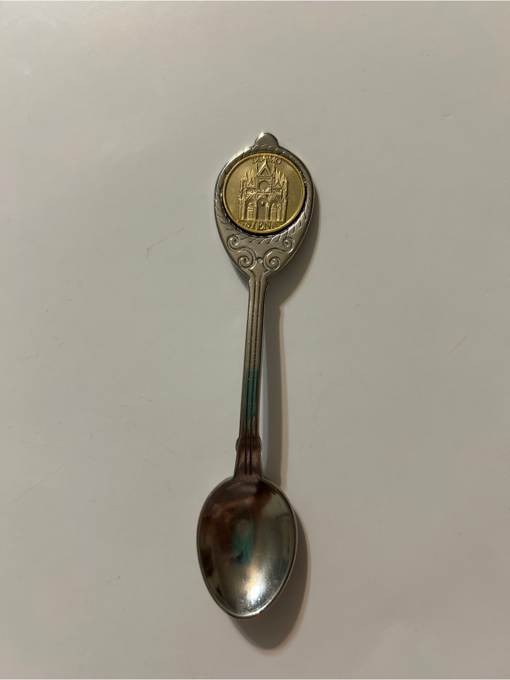 Vintage Studio G.L. Imola Italy Siena Duomo Souvenir Spoon – Gold & Silver Tone